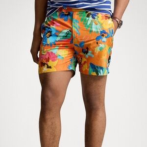 Polo Ralph Lauren Floral Monaco Tunk Trunk Swimming
Shorts Camarat Sz 38 Orange